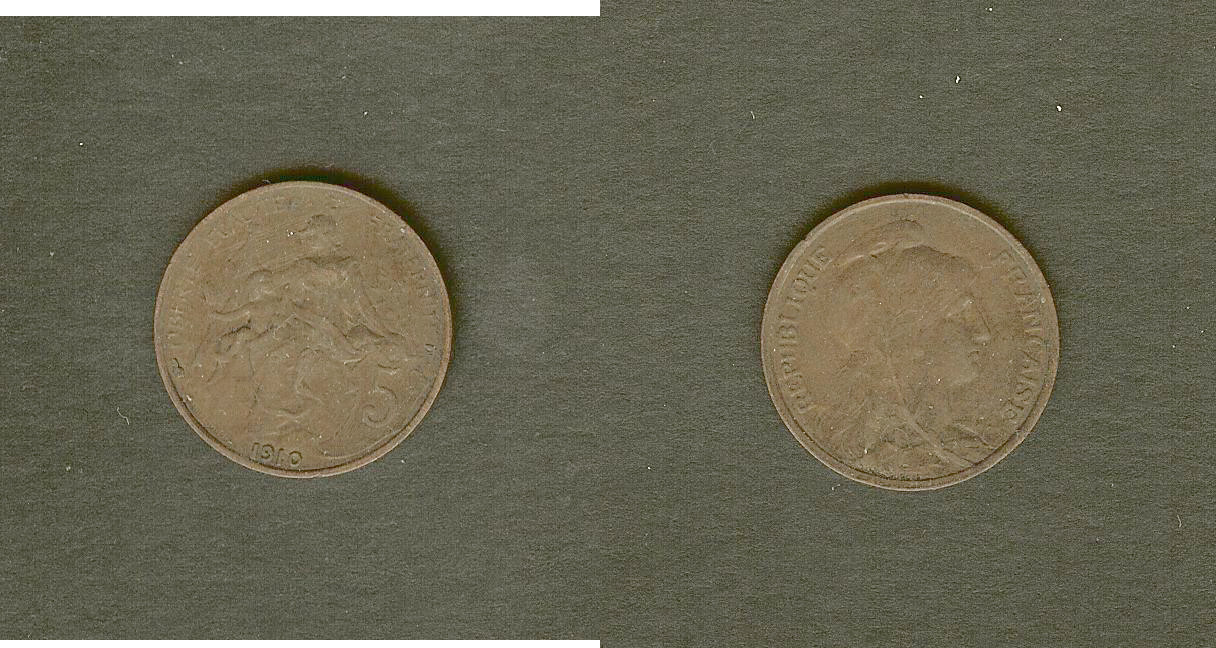 5 centimes Dupuis 1910 gVF